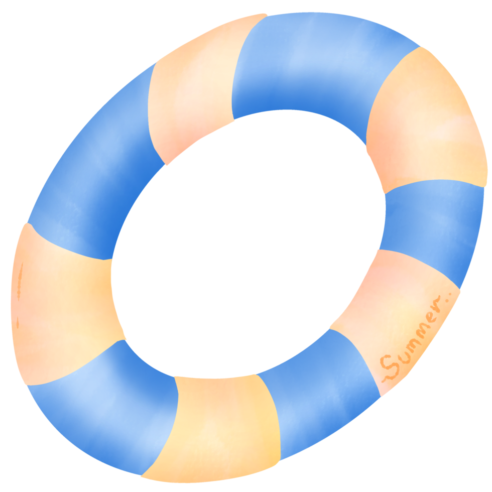 A brightly colored inflatable swim ring for beach fun png