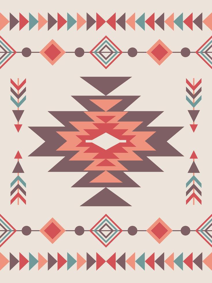 Geometric ethnic Aztec seamless pattern. Aztec Boho geometric seamless pattern. Navajo pattern design. Native American style. vector