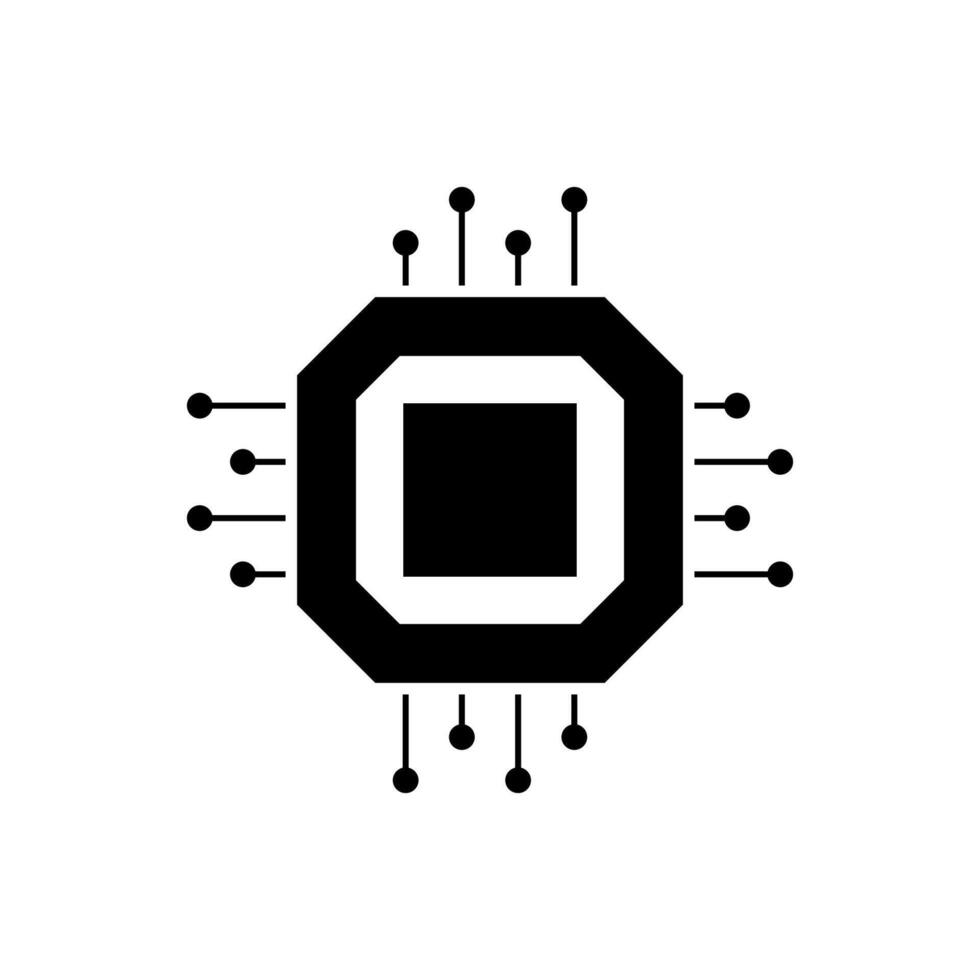 Computer chip technology design vector