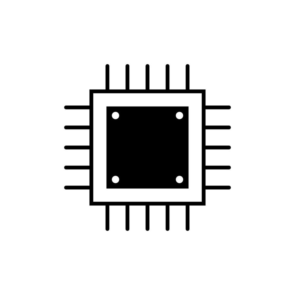 Black and white of a computer chip vector