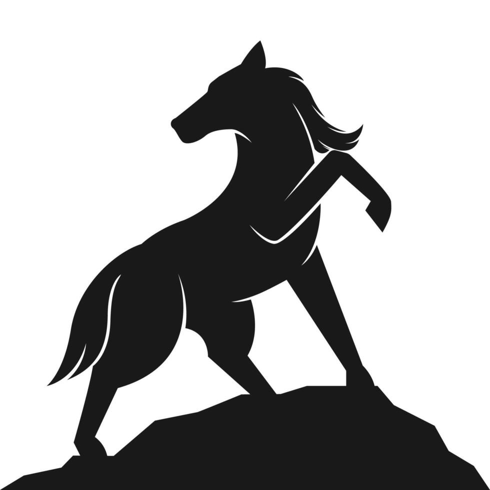 Horse silhouette raising legs design illustration vector