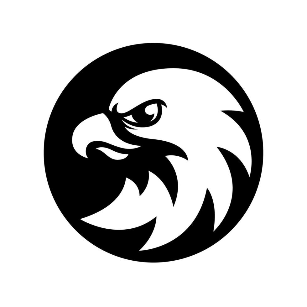 Eagle head logo in round shape vector
