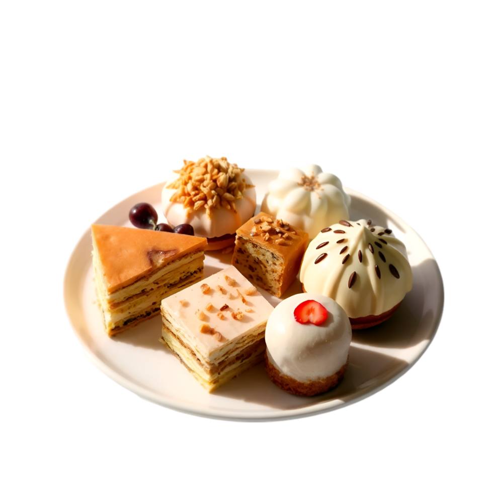 Festive Dessert Platter, Assorted Cakes and Cookies png