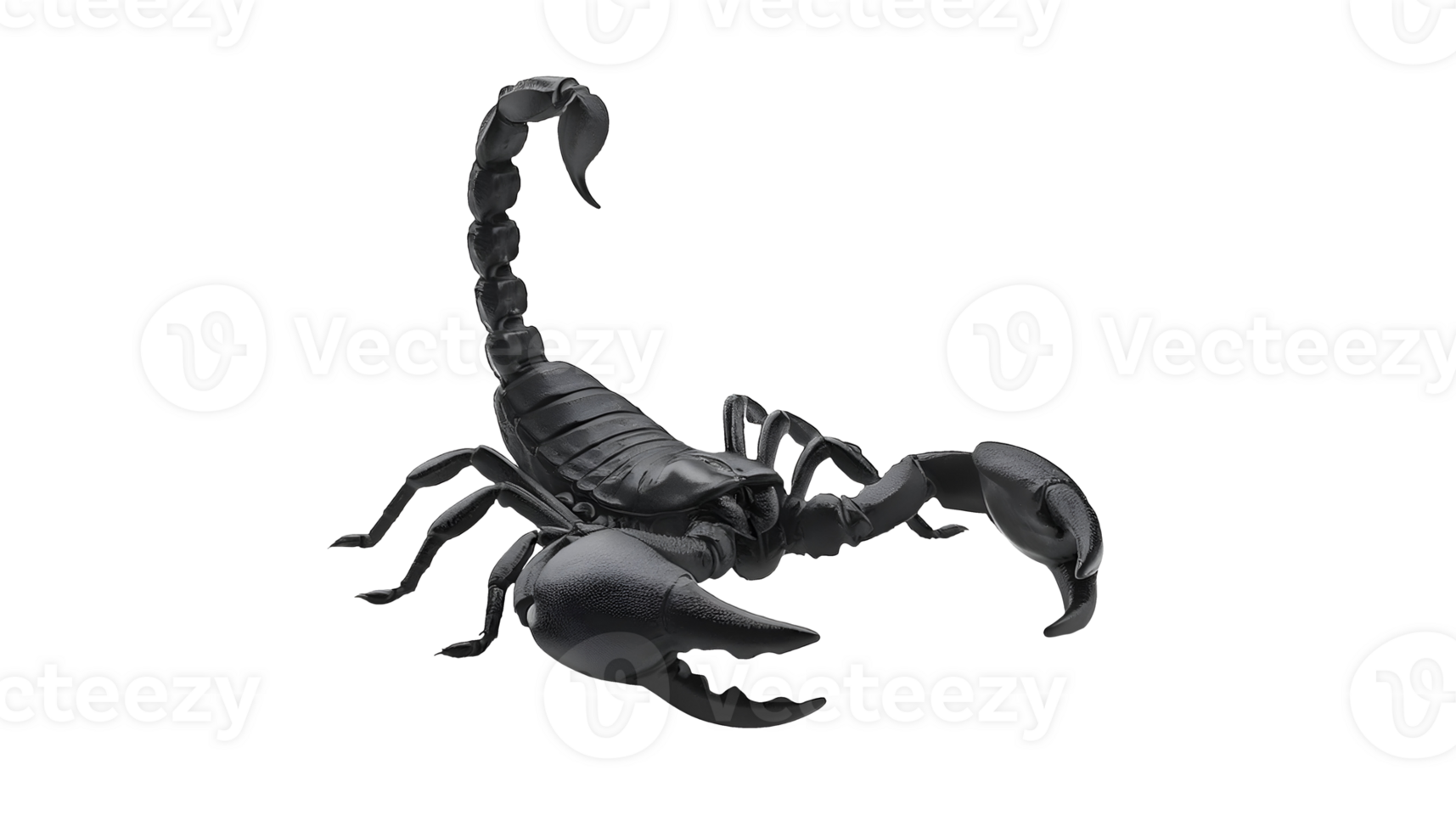 realistic 3d render of a black scorpion on isolated background png