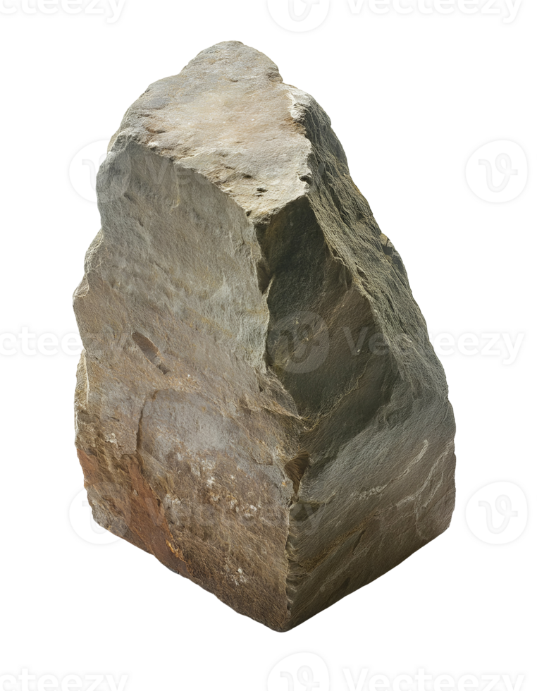 realistic 3d render of an ancient weathered stone on isolated background png