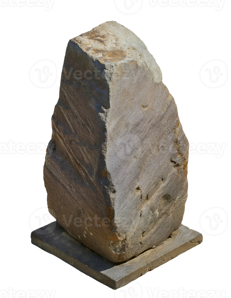 realistic 3d of an ancient weathered stone on isolated background png