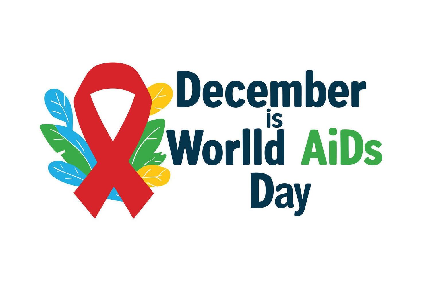 Editable for World AIDS Day Red Ribbon Concept vector