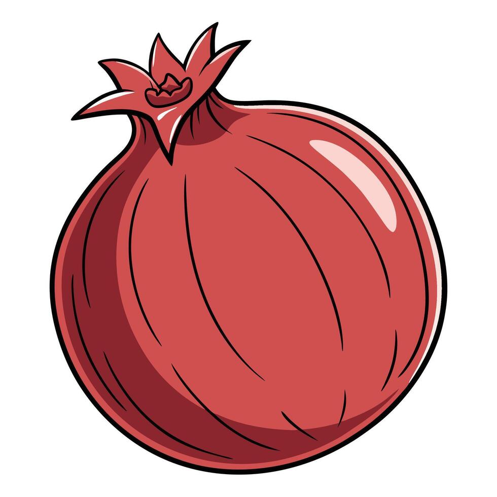 a red pomegranate on a white background vector