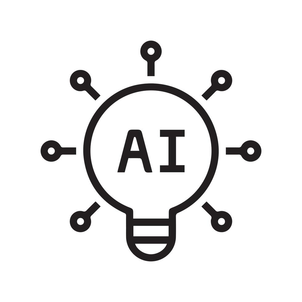AI lamp icon idea icon vector