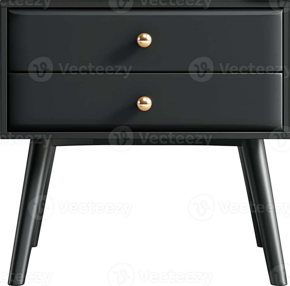 Modern black nightstand png