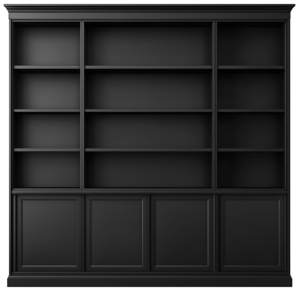 Big black bookcase png