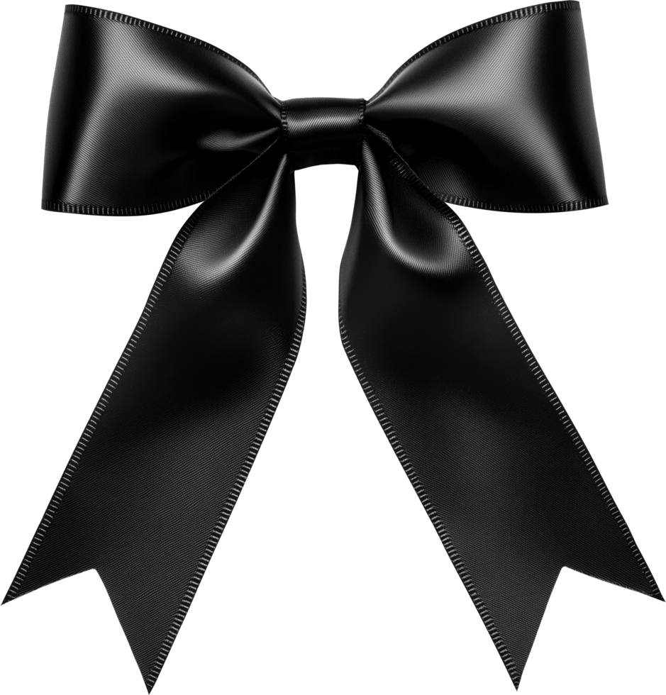 Black satin bow png