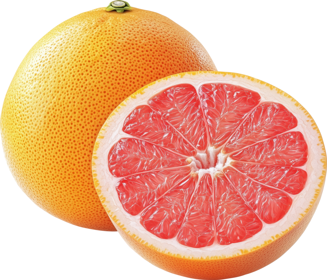 Whole and Cut Grapefruit png