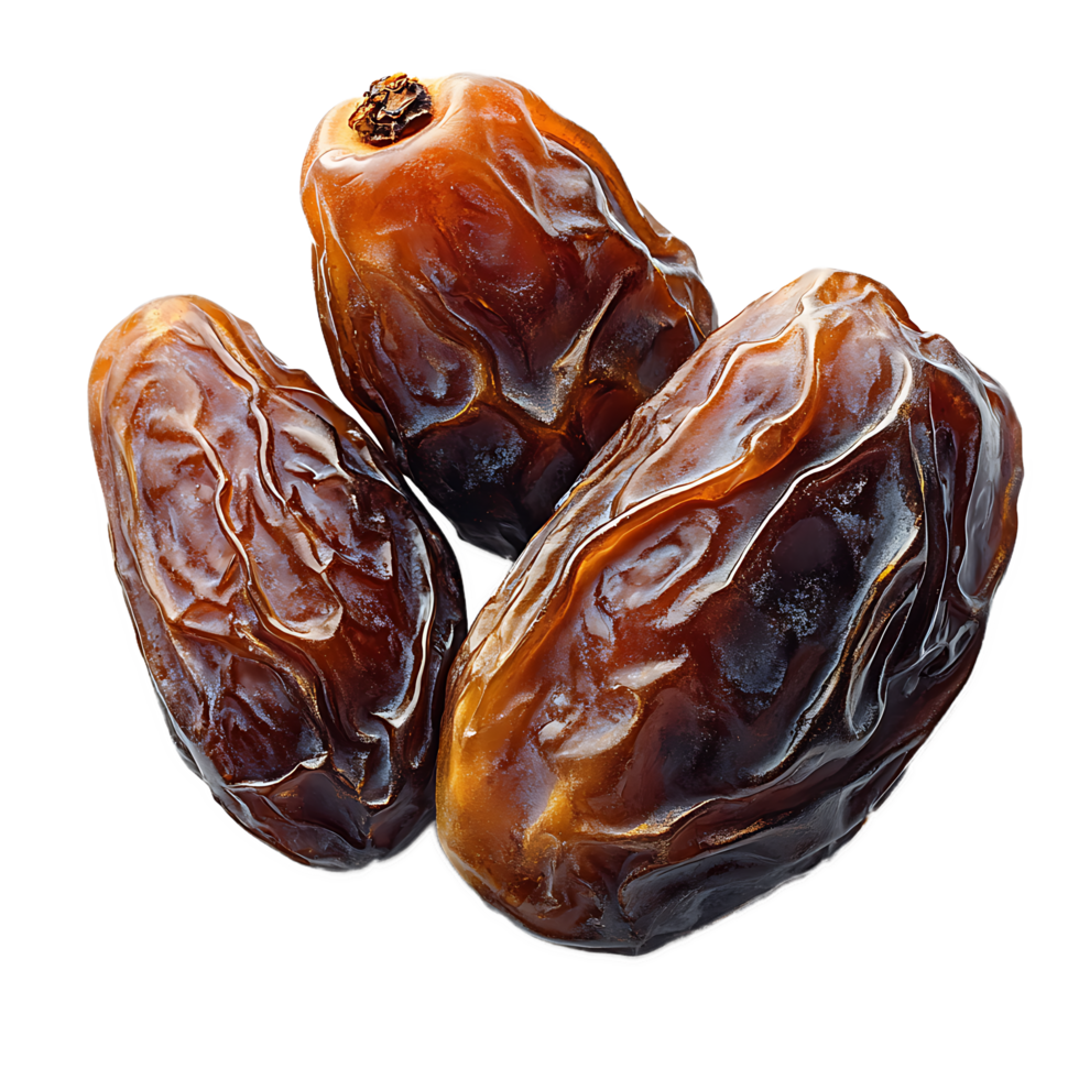 Three Medjool Dates Close Up Shot png