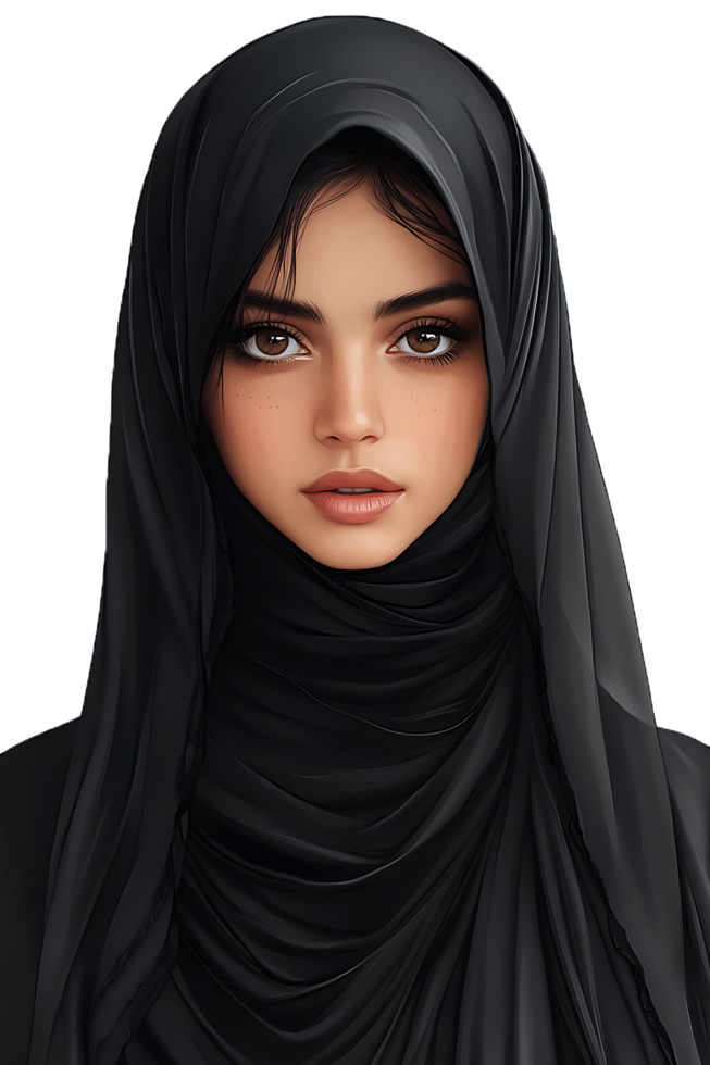 A Woman Wearing A Black Hijab Portrait png