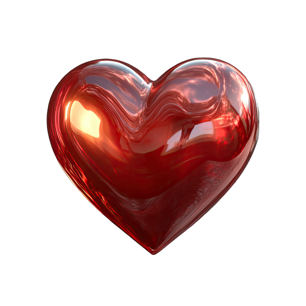 3d rendering of a red heart on a transparent background png