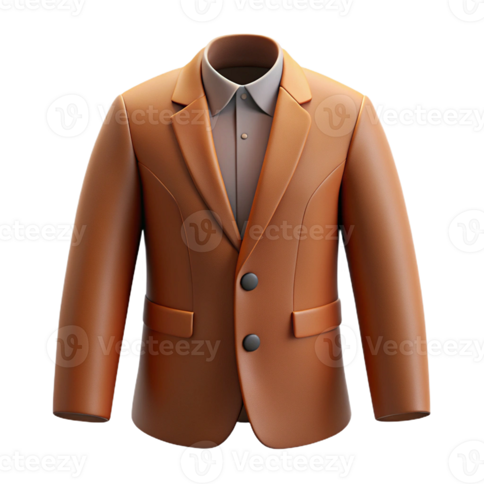 3D Icon of a Brown Blazer for Men's Fashion png