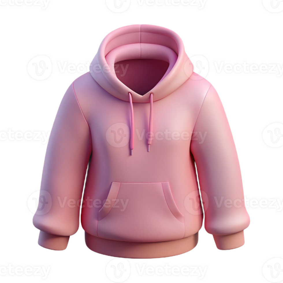 3D Icon of a Pastel Pink Hoodie for Casual Wear png