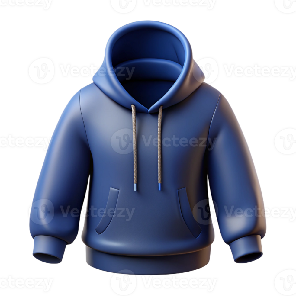3D Icon of Blue Hoodie for Casual Wear png