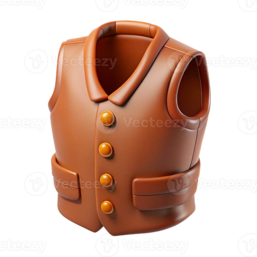 3D Icon of a Brown Vest for Men's Fashion png