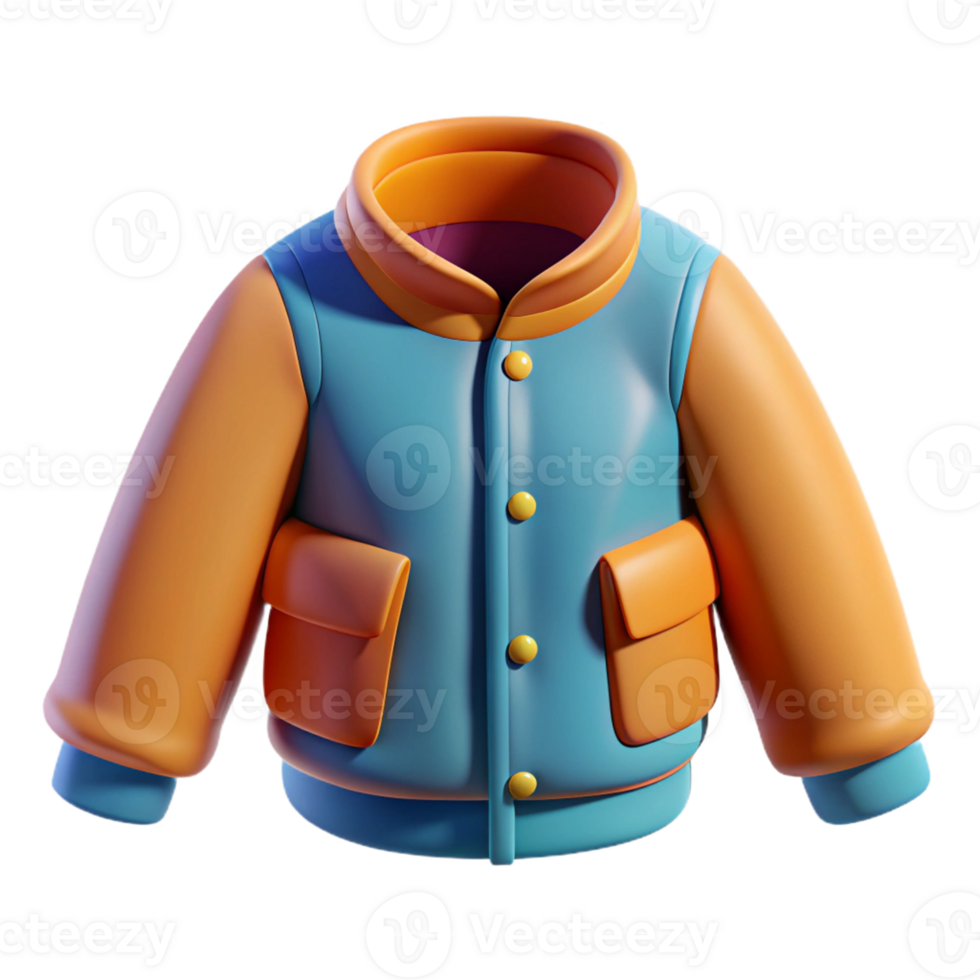 3D Icon of a Colorful Jacket for Casual Wear png