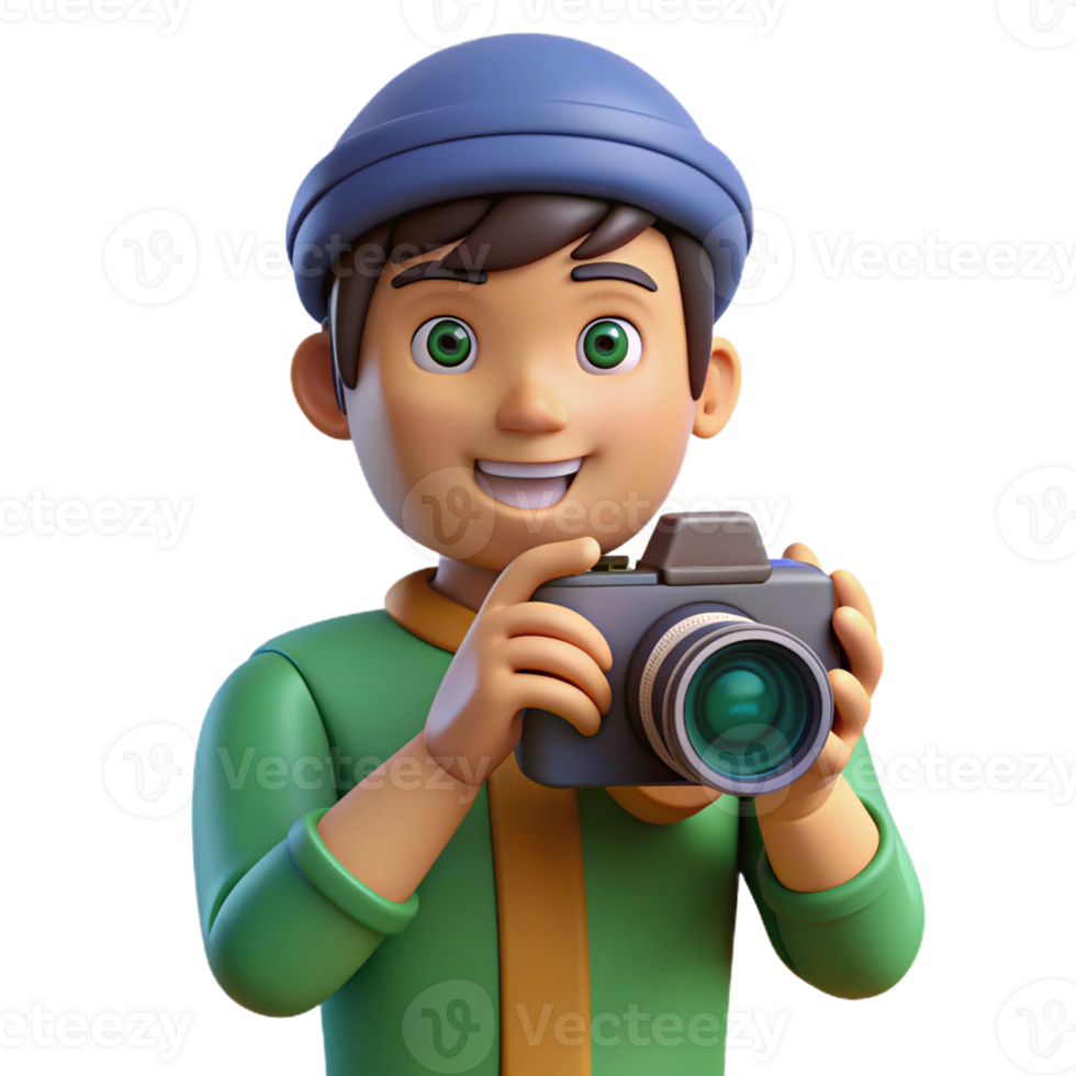 3D Icon of a Photographer with Camera png