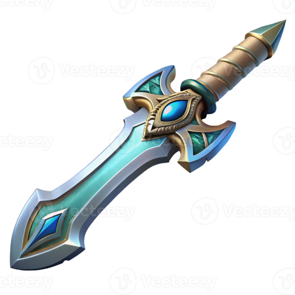 Magical Sword 3D Icon for Fantasy Games or Stories png
