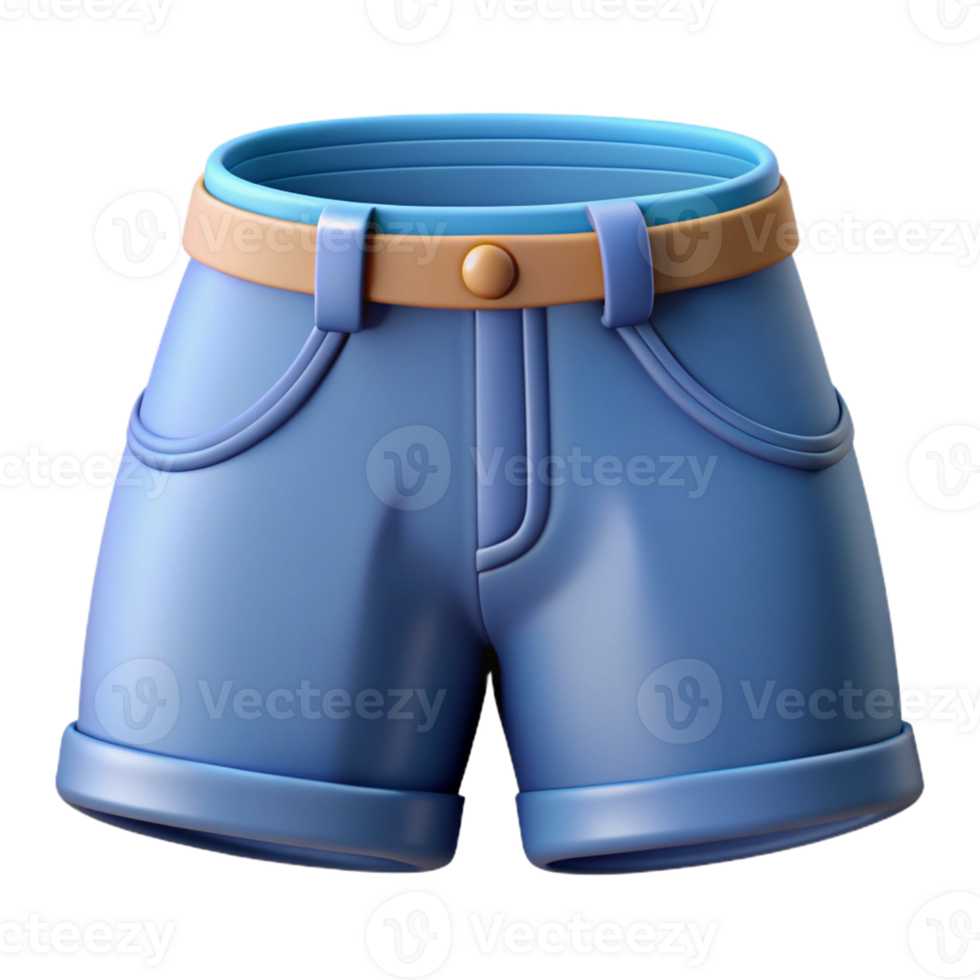 Casual Denim Shorts 3D Icon for Women or Men png