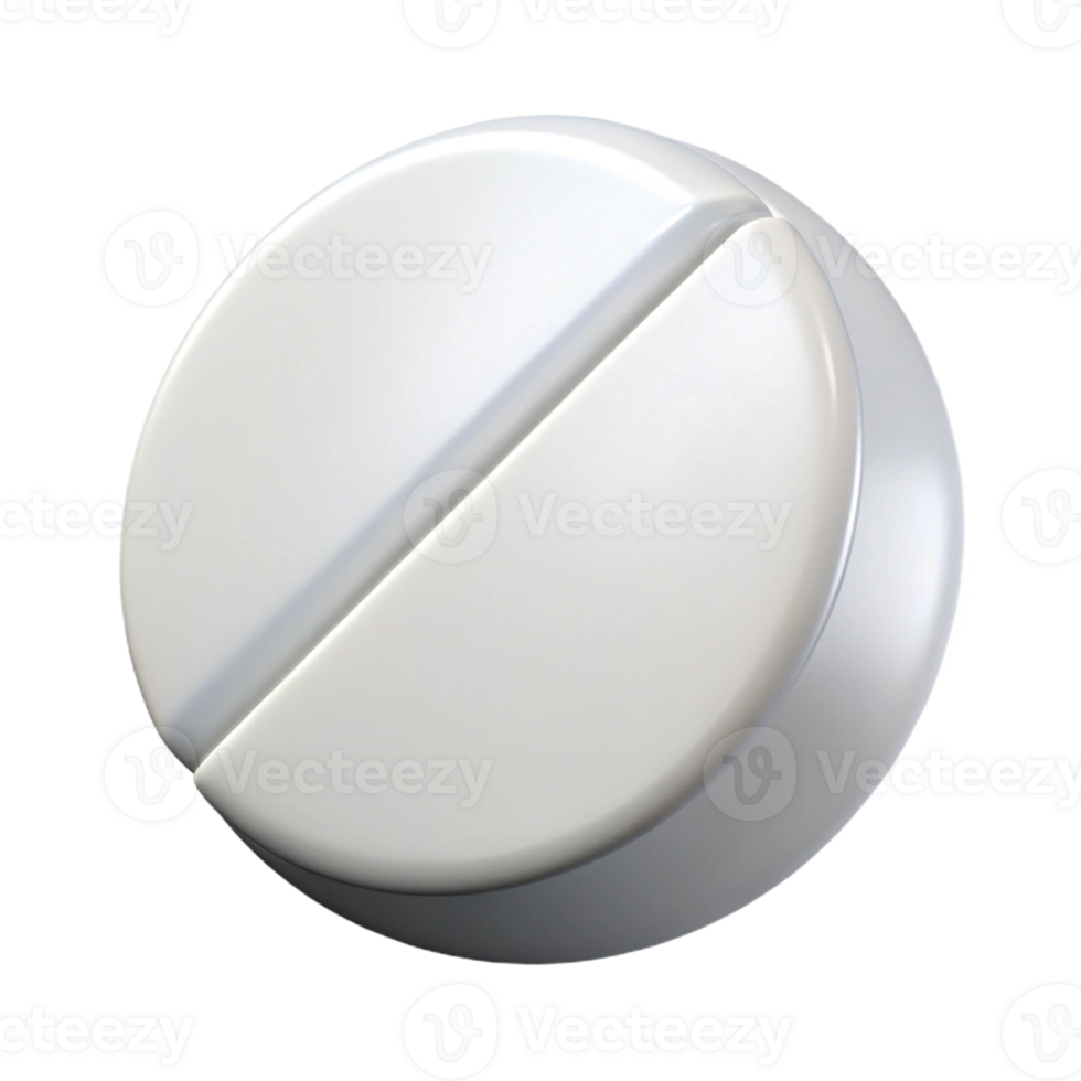 Medical White Circle Pills 3D Icon for Treatment png