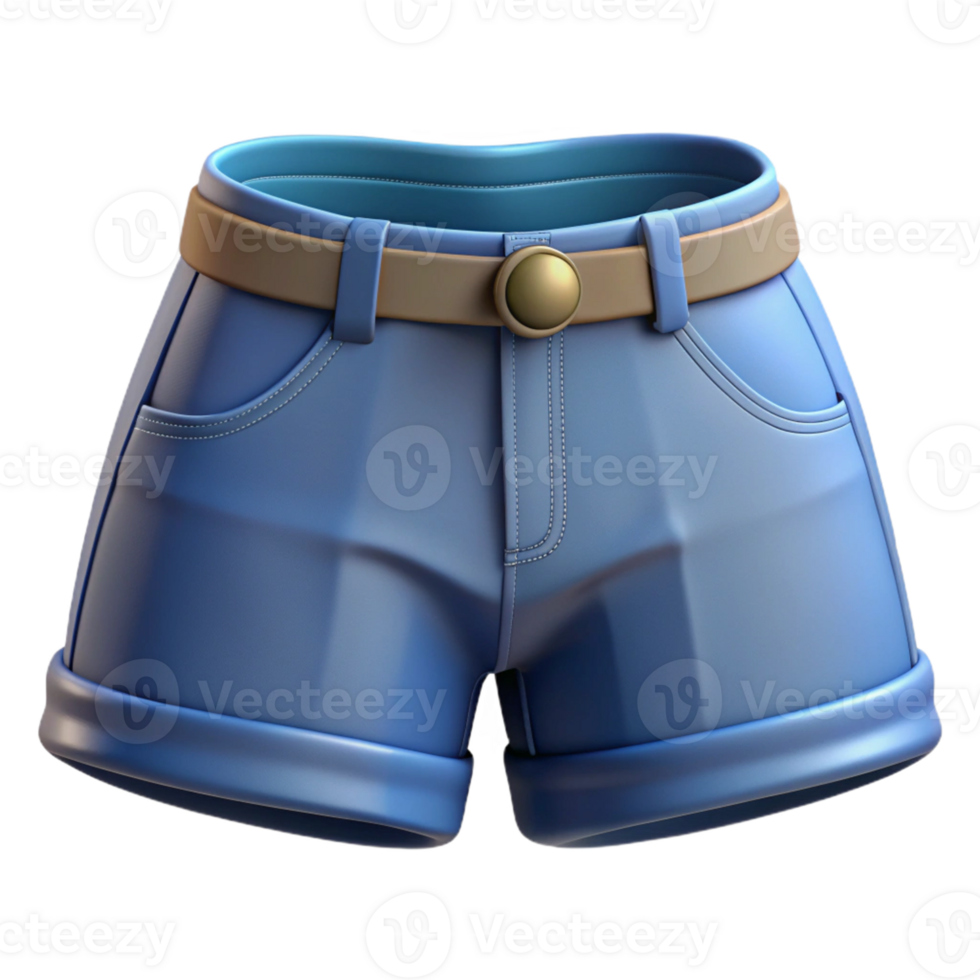 Comfortable Jeans Shorts 3D Icon for Everyday Wear png