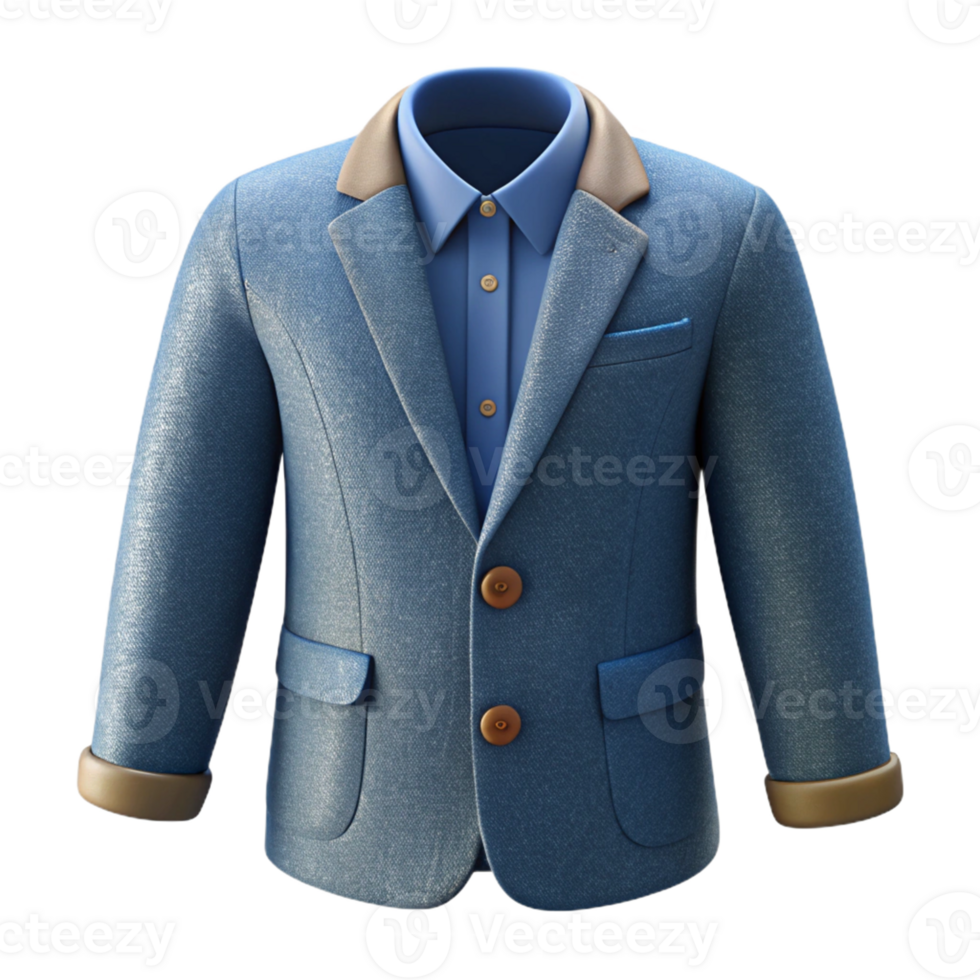 3D Icon of a Jeans Blazer for Casual Fashion png