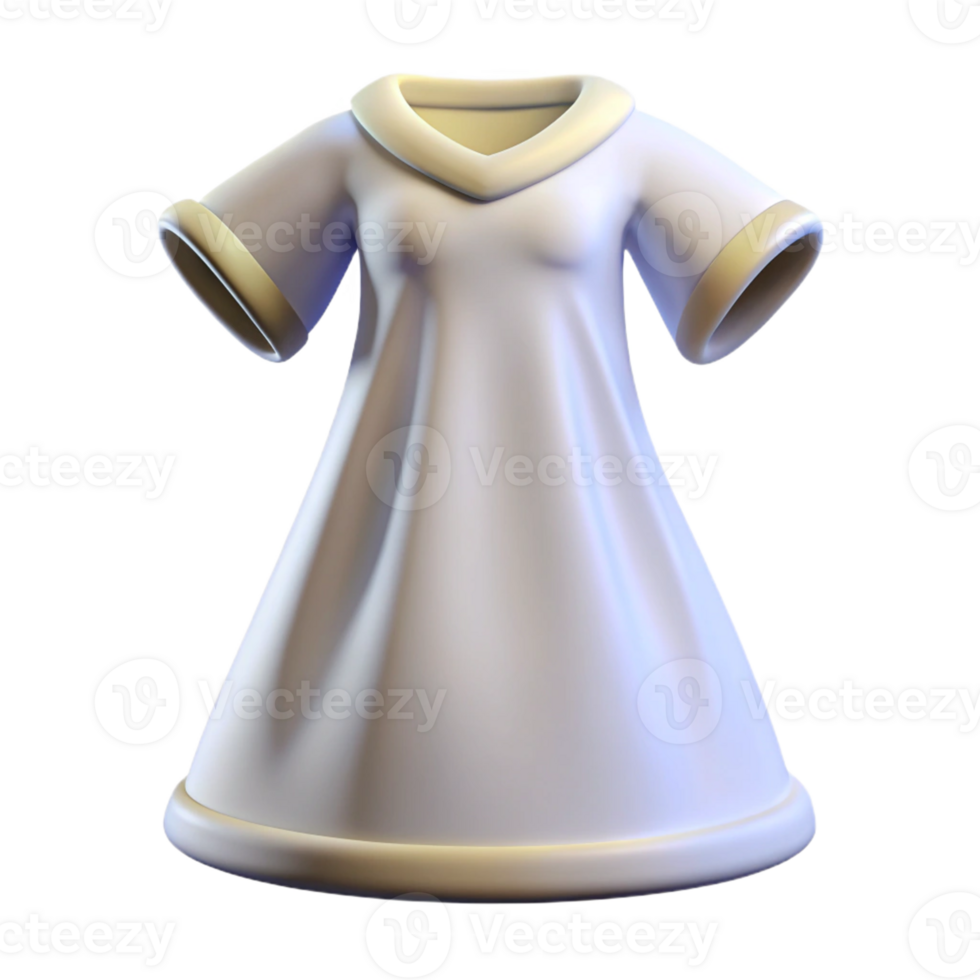 Comfortable White Nightgown 3D Icon for Women png