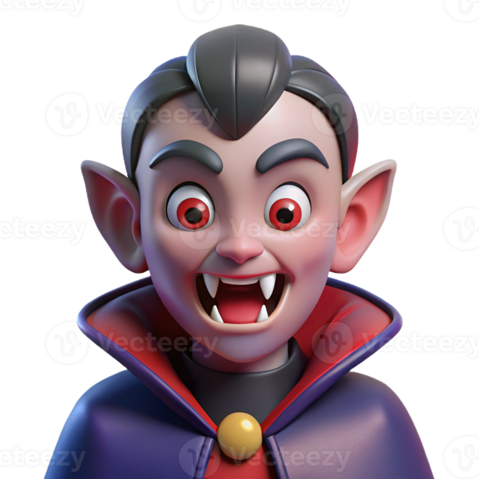 Scary Vampire 3D Icon for Halloween png