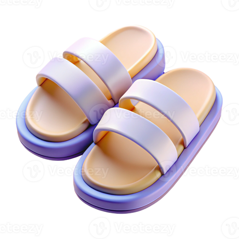 3D Icon of White Sandals for Summer Wear png