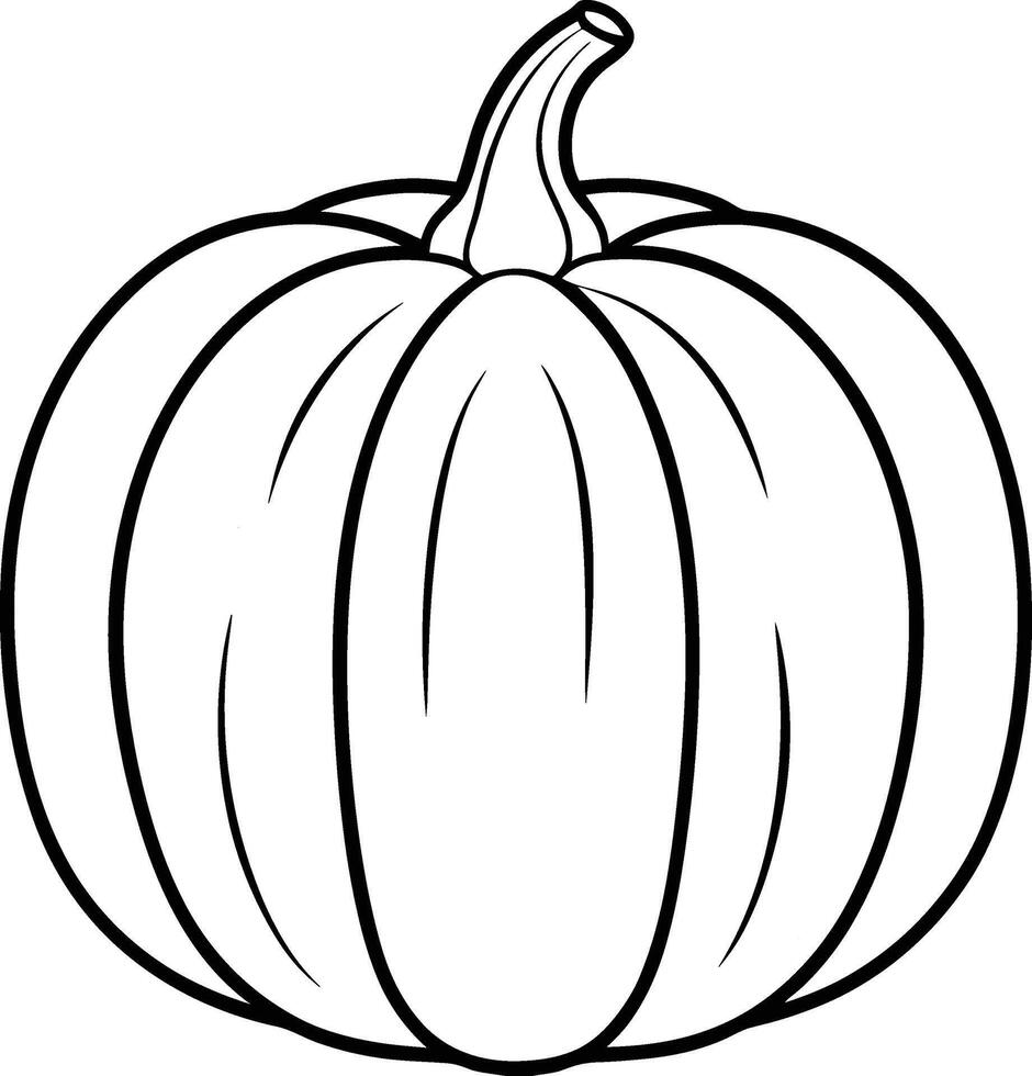 Pumpkin Outline Illustration - Perfect for Autumn, Halloween, and Thanksgiving Designs vector
