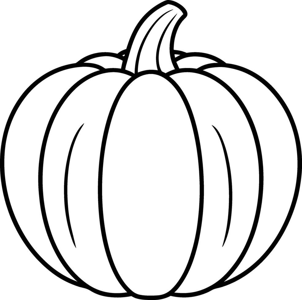 Pumpkin Outline - Simple Black Illustration vector