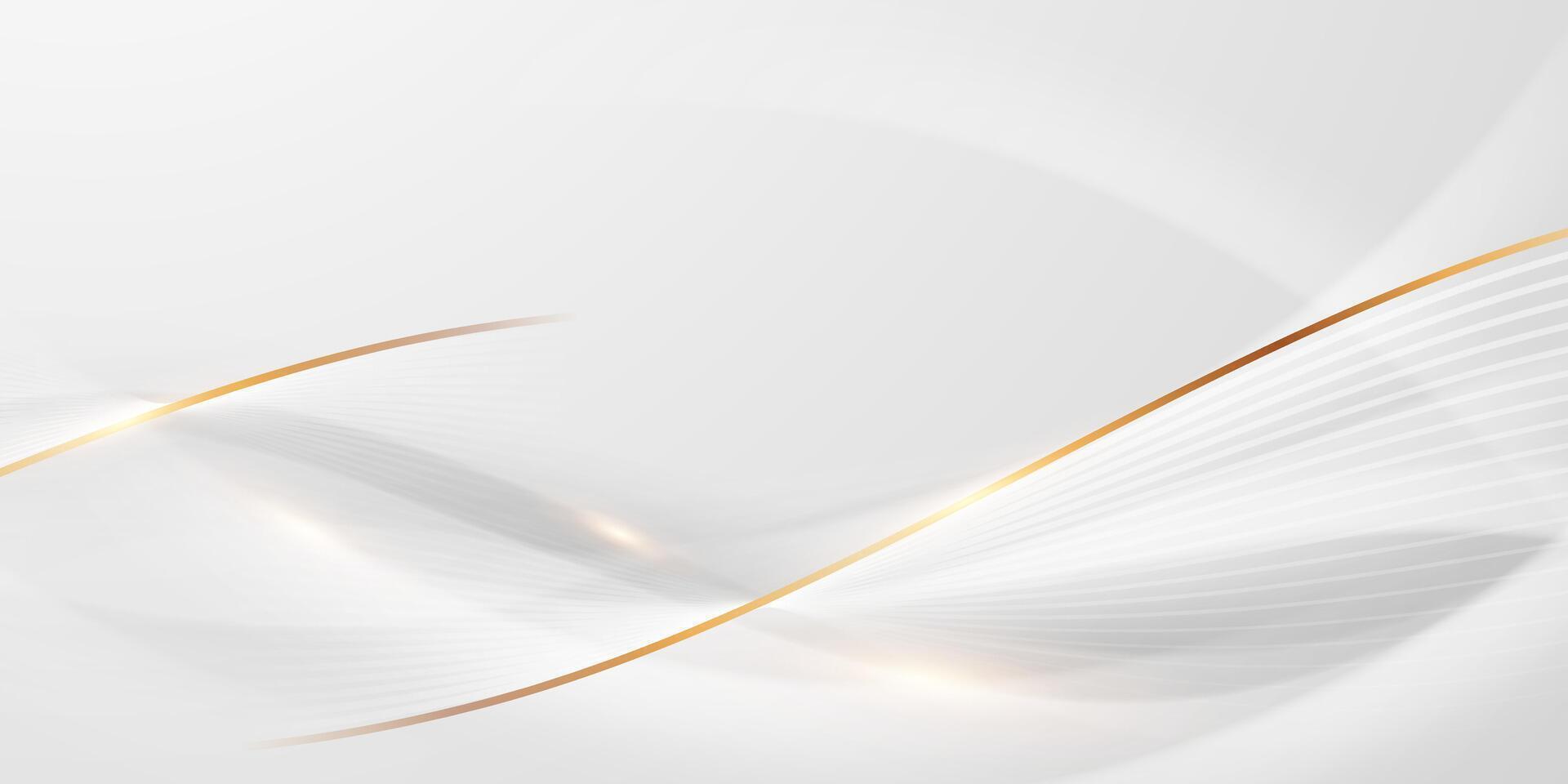Abstract white background with gold lines vector