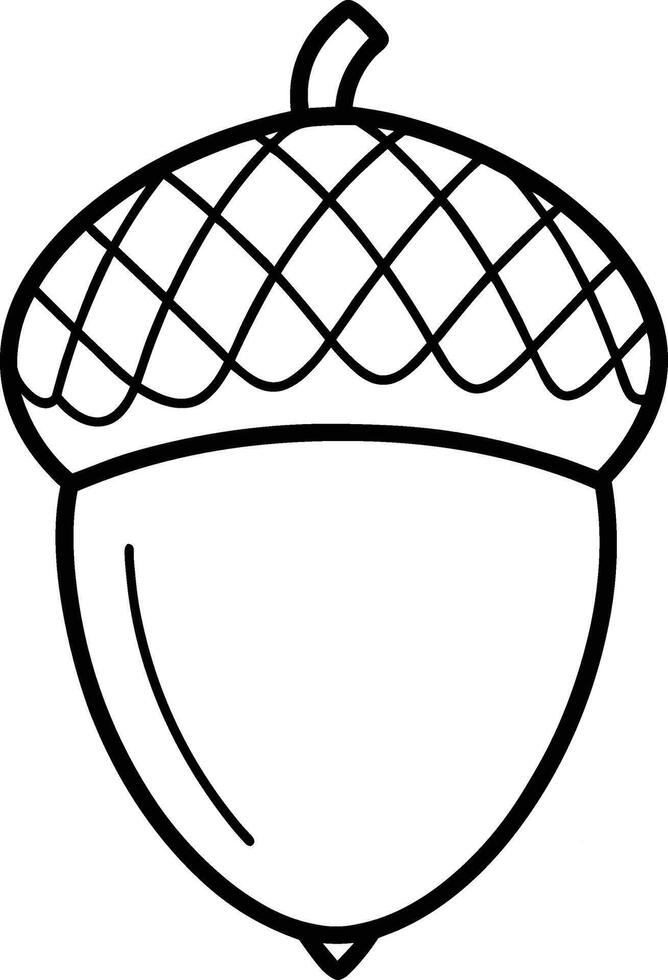 Simple Acorn Outline Illustration vector