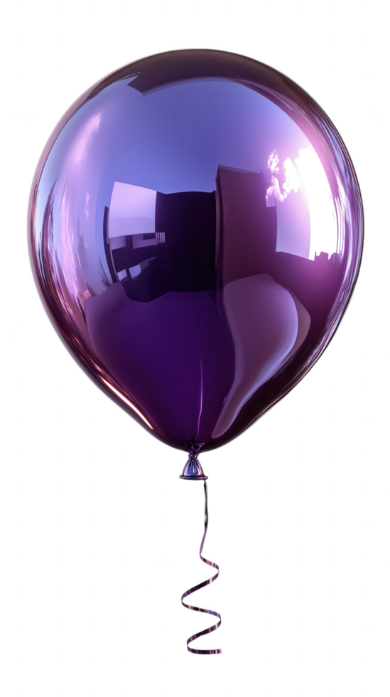 A purple balloon with a silver string png