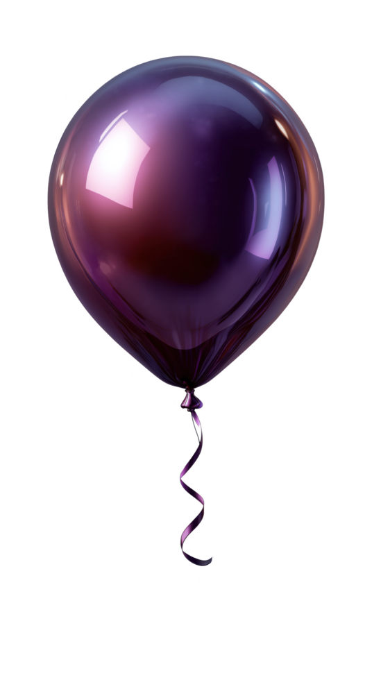 A purple balloon with a ribbon tied to it png