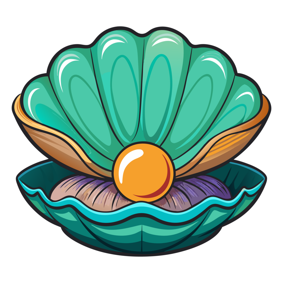 Iridescent Giant Clam Shell with Vibrant Mantle png