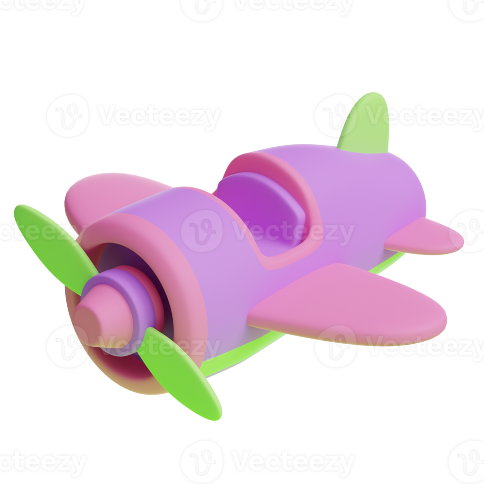 3d rendering toy plane icon png