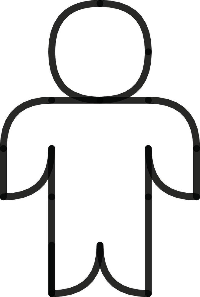 Minimalist Outline of a Human Figure Icon in Monochrome Design, male icon. vector