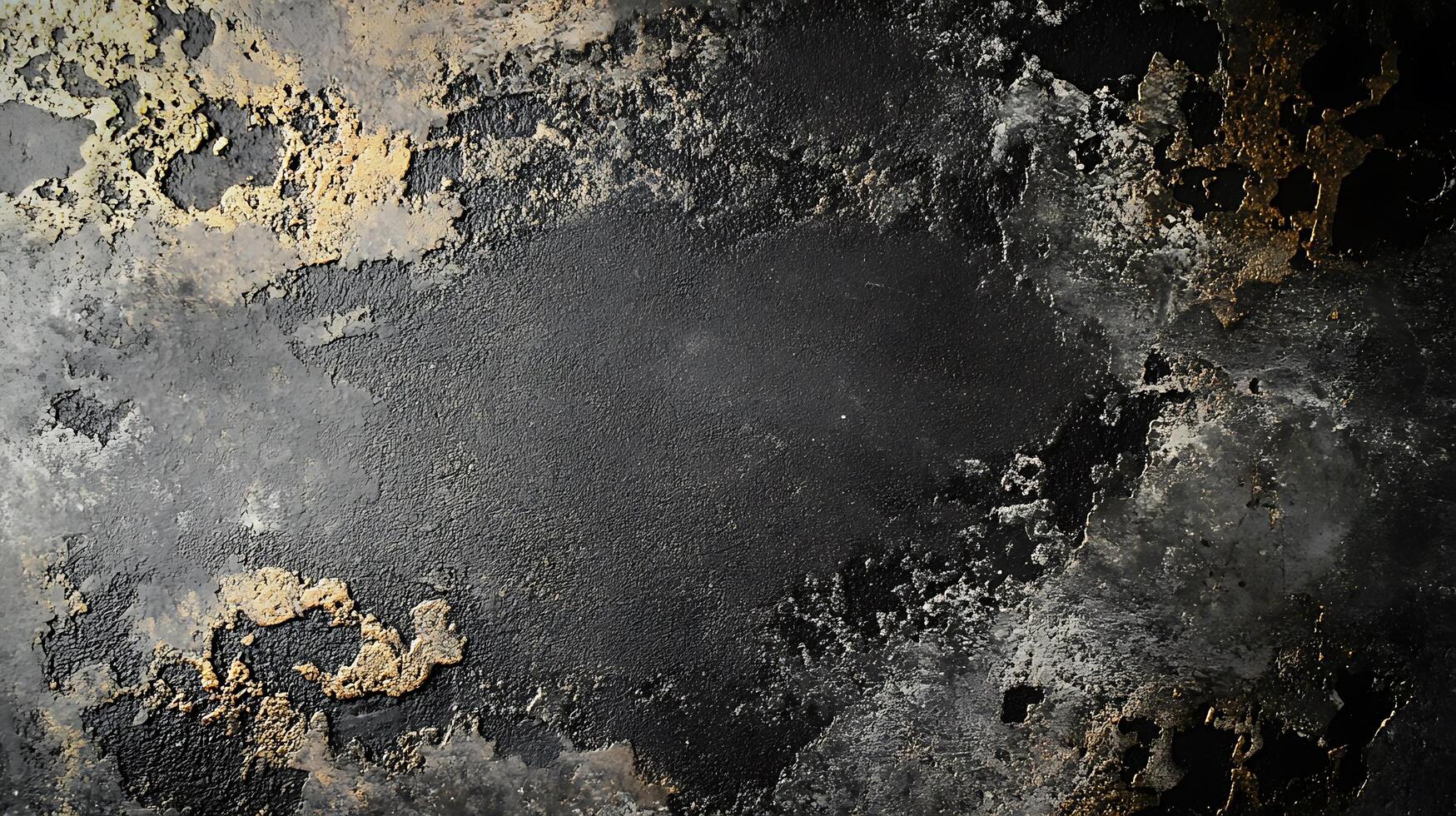 Abstract background with cracked texture featuring dark, neutral, and metallic colors, showcasing rough and aged effects. photo