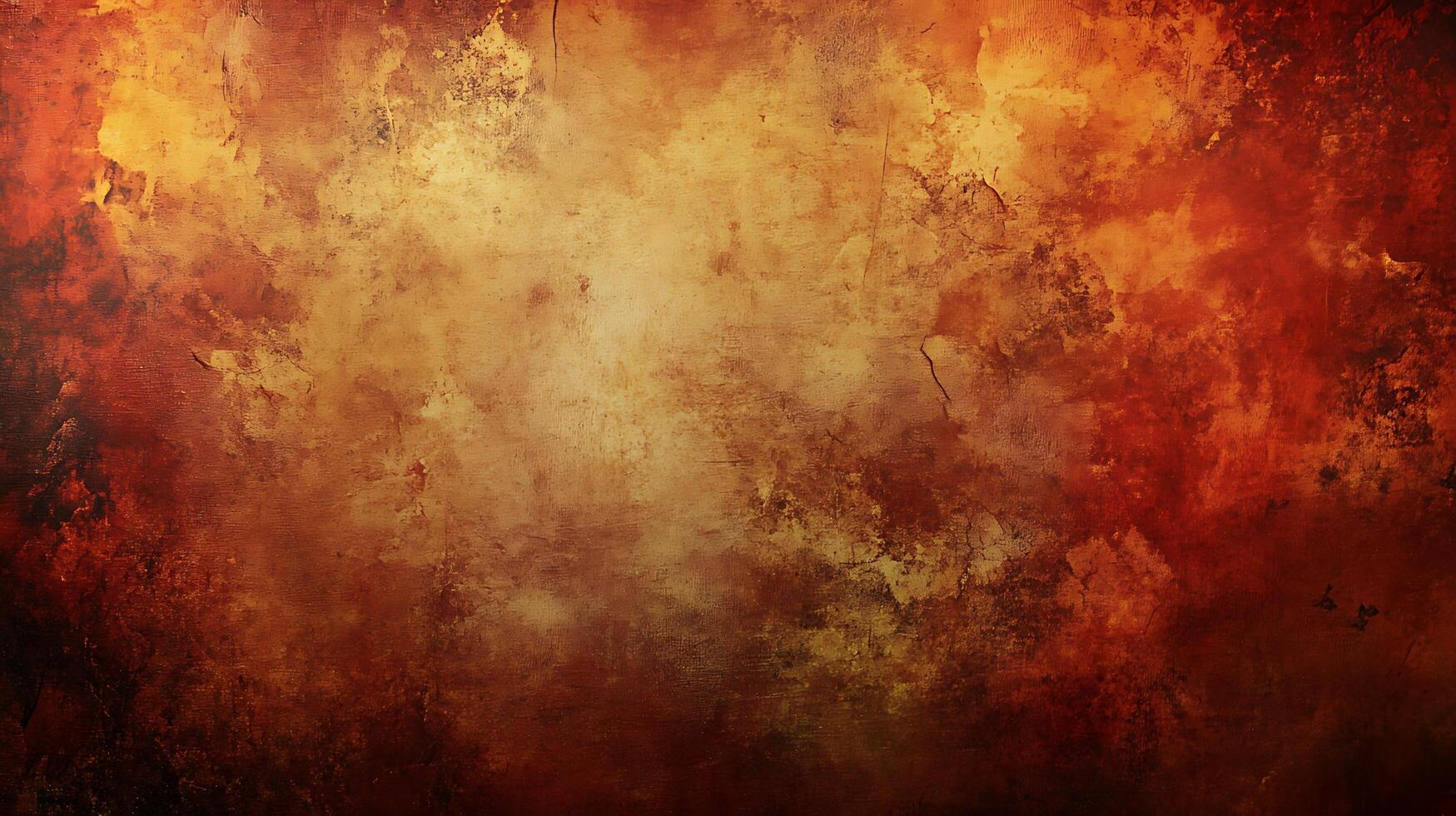 Abstract Painting with Warm Tones of Orange and Red. Evokes feelings of heat, energy, and artistic expression in a textured design. photo