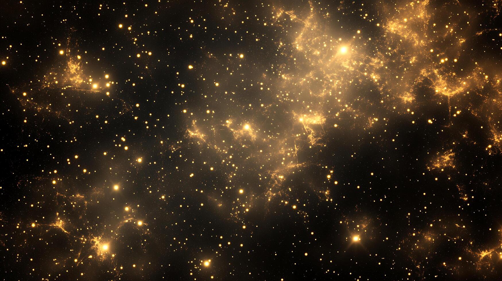 Golden Celestial Dream Shimmering starlight dances across the vast cosmic canvas, a symphony of light in the infinite expanse of space. photo