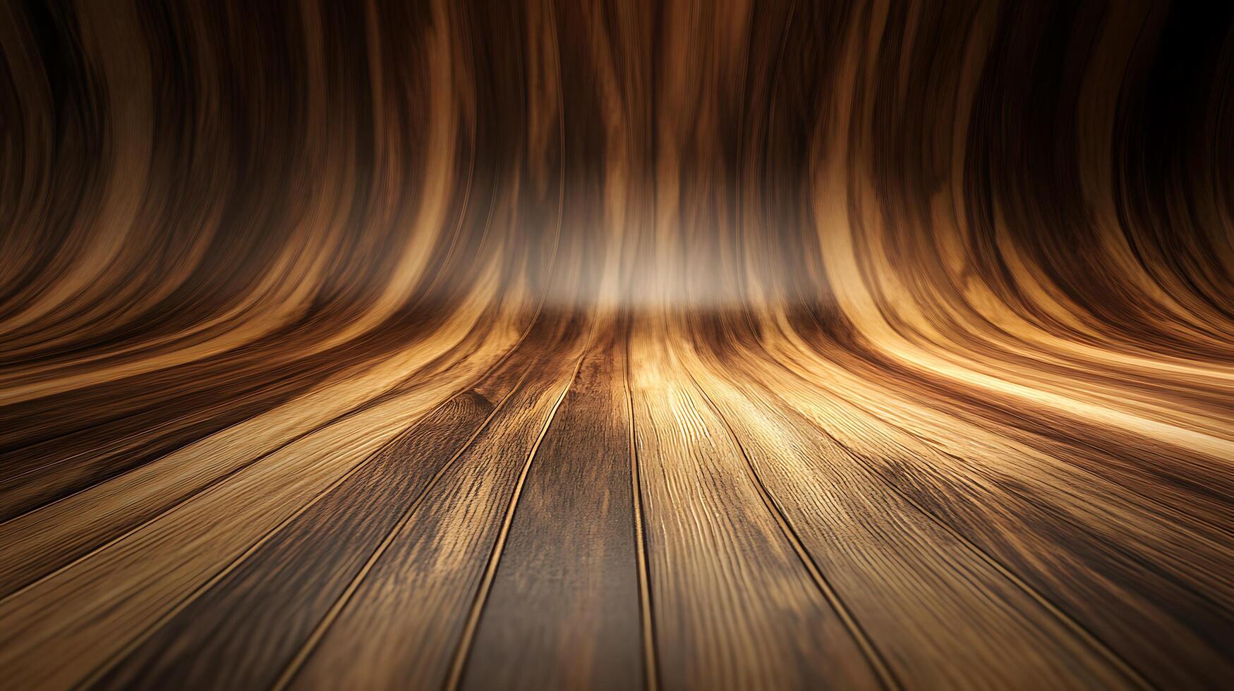 Stylish Curved Wood Surface An elegant backdrop, perfect for showcasing your design. Its fluid lines and rich tones add a natural touch. photo