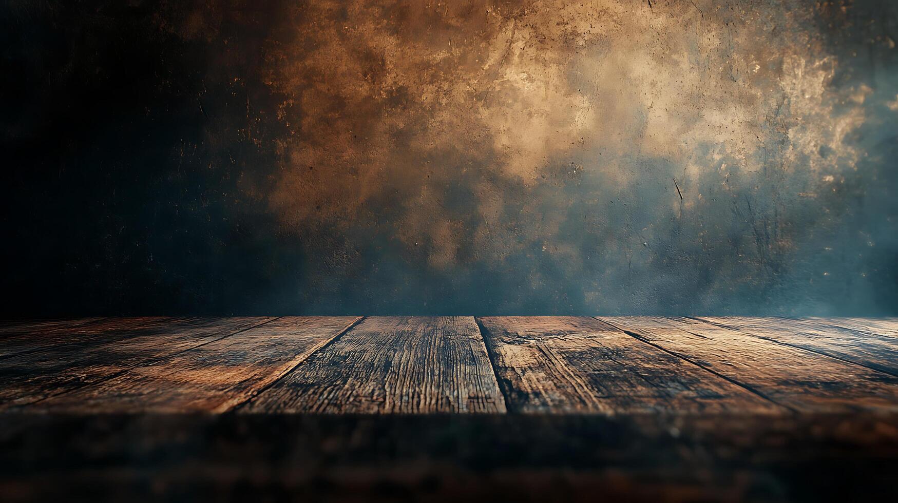 Rustic wooden surface against a textured wall, evoking a sense of history, age, and timeless beauty. Perfect for product photography. photo