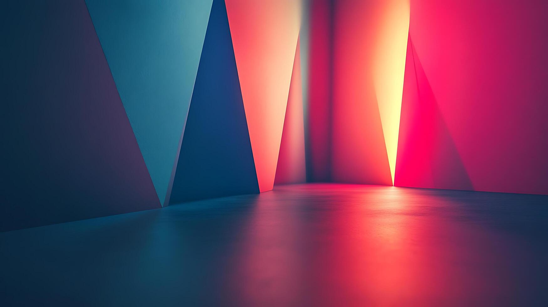 Abstract geometric composition in vibrant colors. Dynamic and modern aesthetic. Perfect for backgrounds, wallpapers, and creative designs. photo