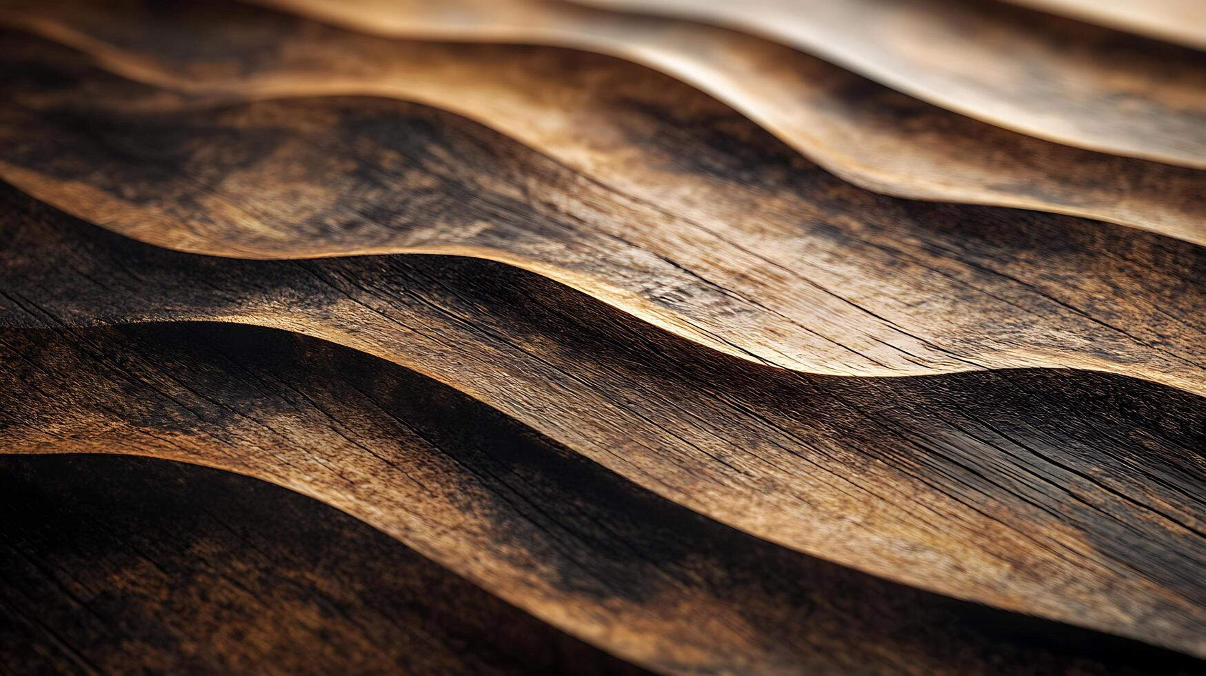 Textured wood waves A rustic pattern that catches light and shadow, creating a mesmerizing abstract surface. Organic, flowing design. photo